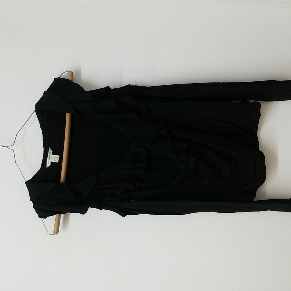 Women's Black Ruffled Top